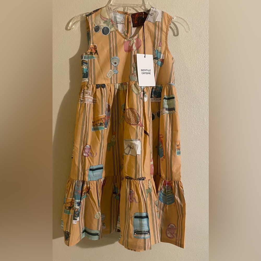 GENTILE CATONE - Girl’s Frida Dress Travelling With Mum Orange - Size: 8. - Picture 2 of 4